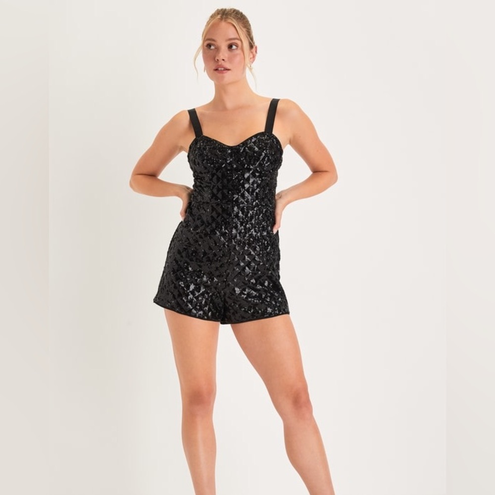 Lulu's Black Sequin Romper